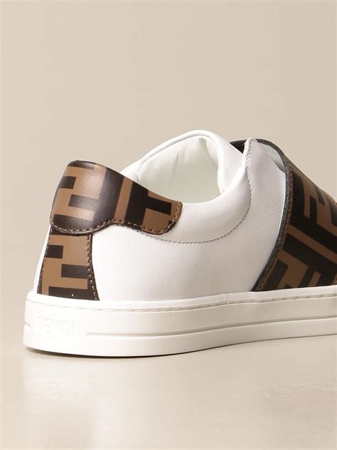 white leather sneakers fendi|fendi men's white sneakers.